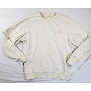 Vtg Republic Records Crewneck Embroidered Sweatshirt Mens Med White Made in USA